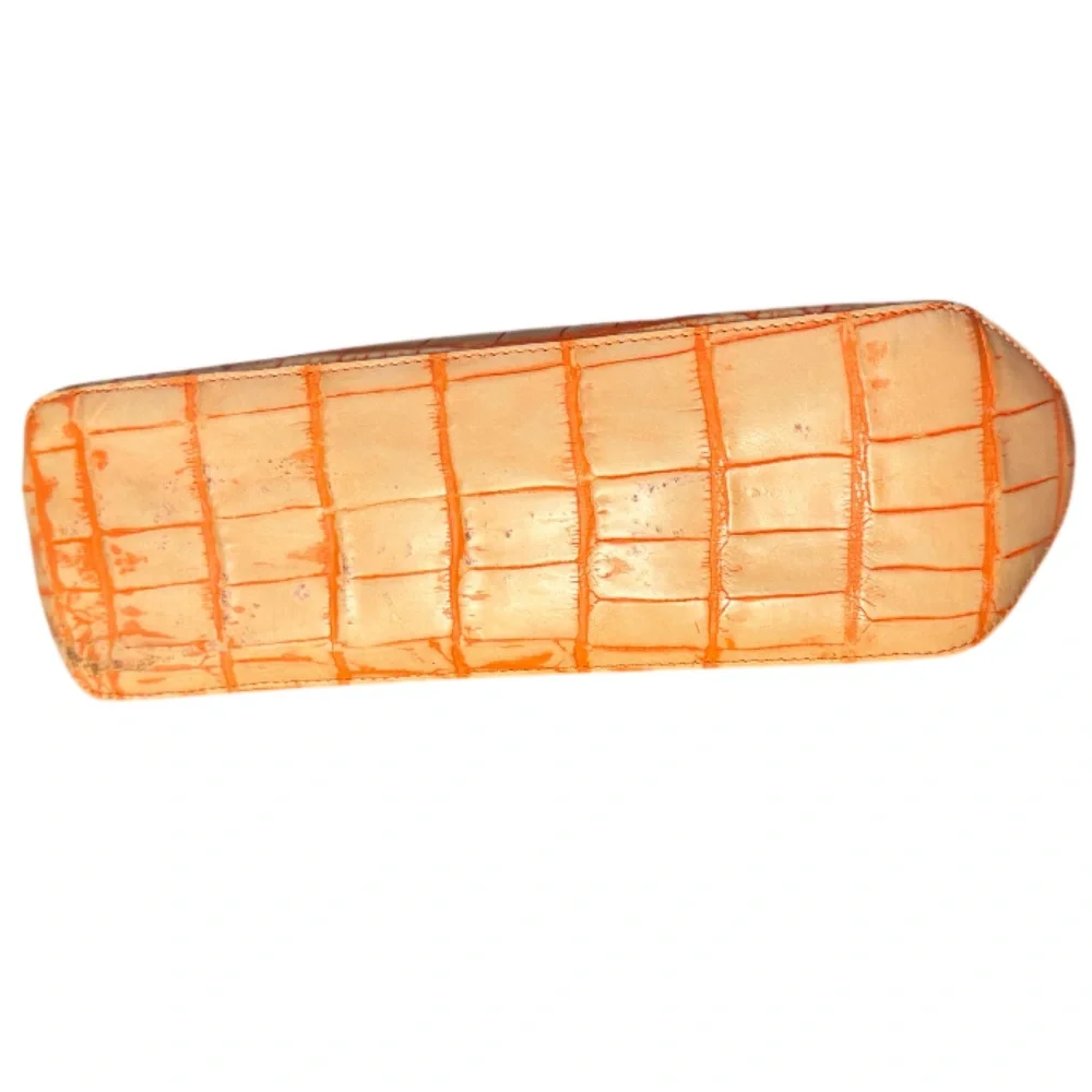 Dooney & Bourke orange / peach vintage shoulder bag light wear croc embossed